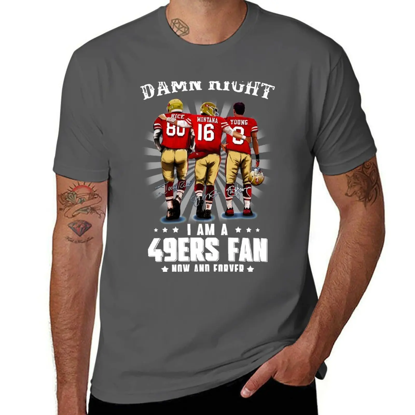 

Damn-right-I-am-a-49ers-Fan-Now-and-Forever T-Shirt Casual Minimalist Short Sleeve Top