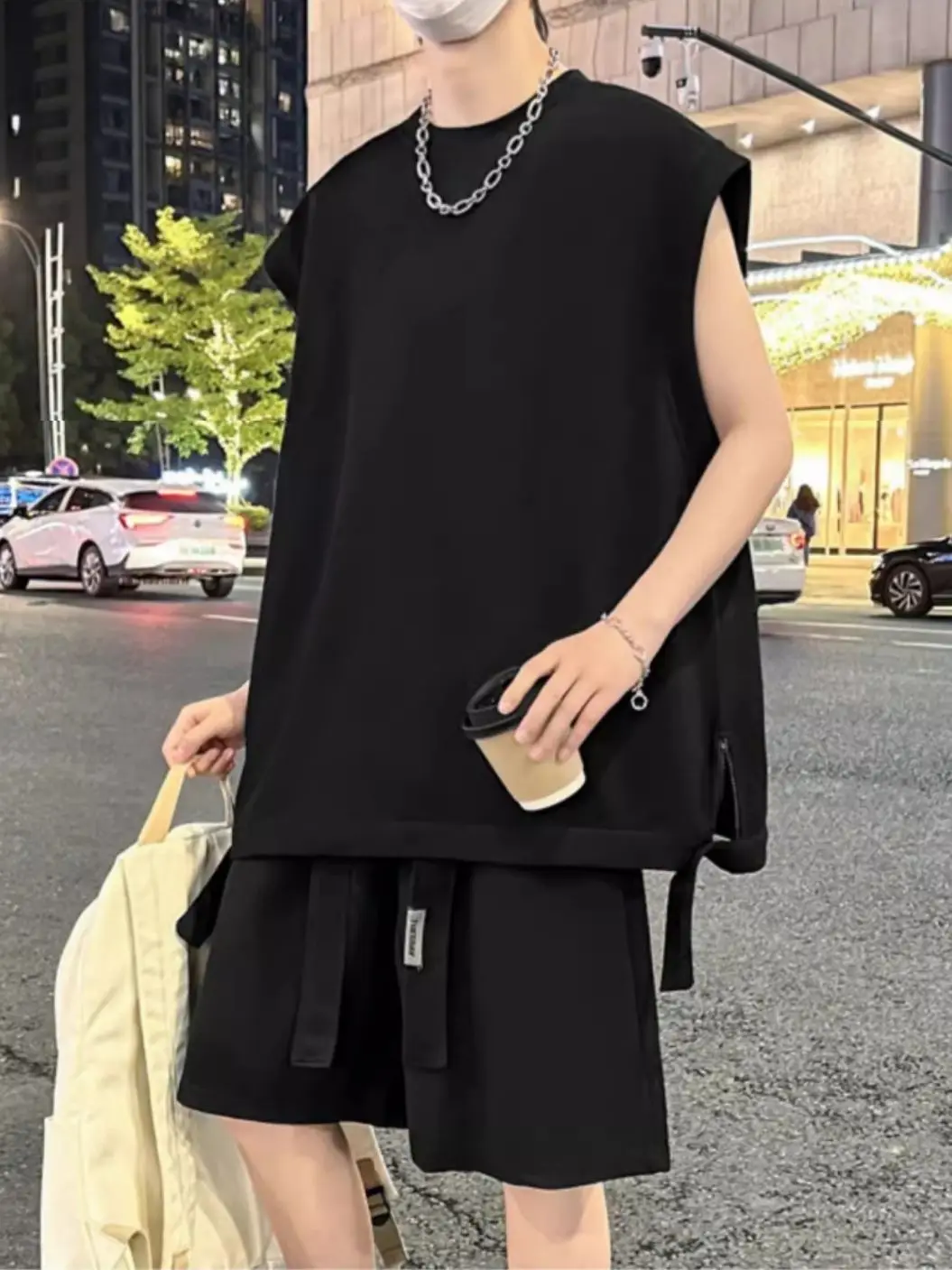 

Nylon Male T Shirt Short Sets Sports Suits Basic Summer Clothes Outfits Regular Fit Two Piece Korean Style 2025 Men's Shorts Set