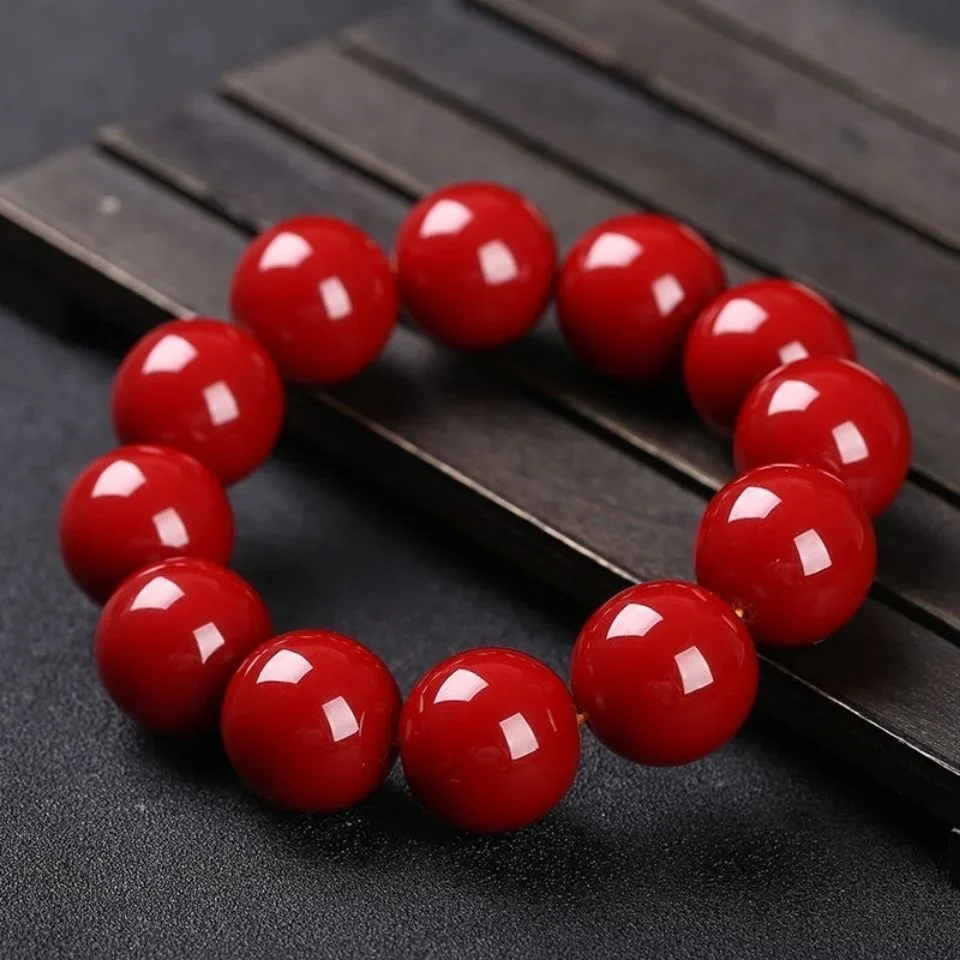 UMQ Natural Red Coral Hand String Buddha Bracelet Buddhist Meditation Beads Wealth Transfer Birthyear Prayer Beads