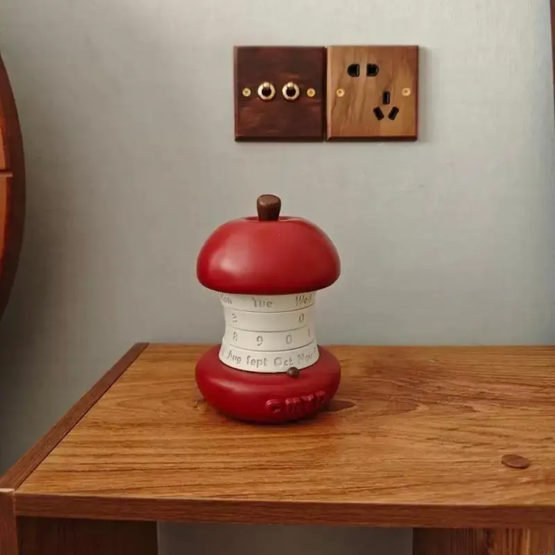 LXAA Calendario perpetuo giratorio Decoración escritorio Calendario clásico atemporal Regalo para hogar