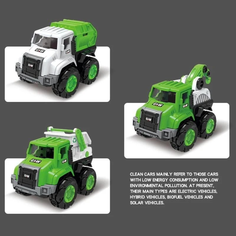 

090B Birthday Gift for Children Truck Set Titling Cart Alloy Plastic Party Favor