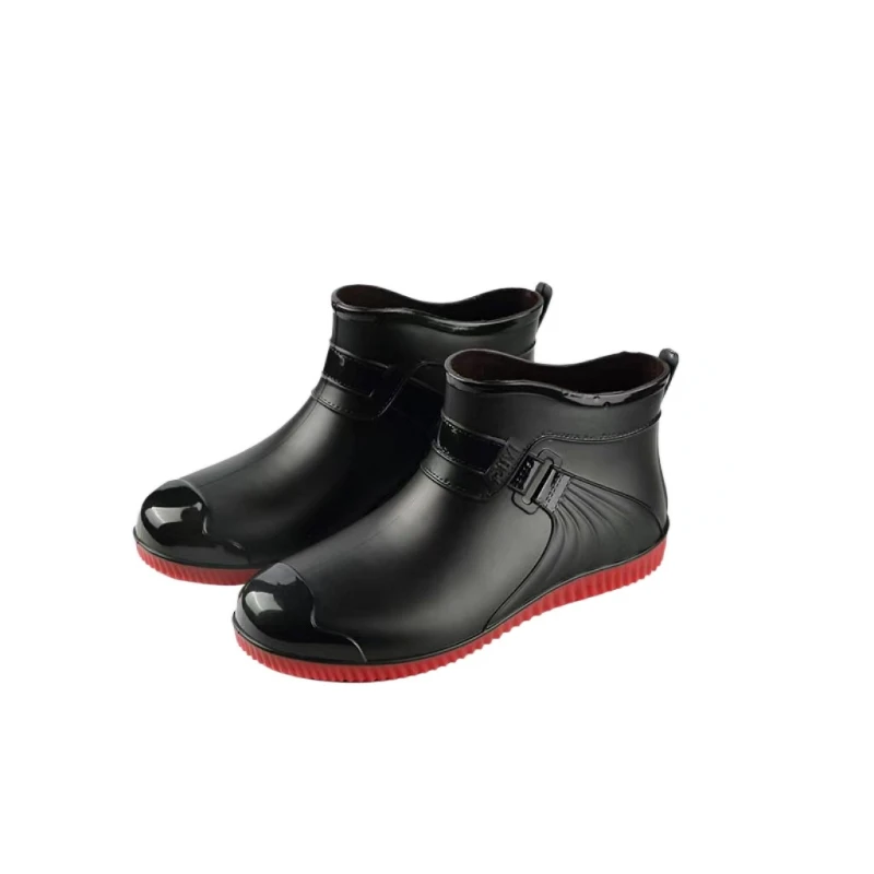 New Men's Fashion Ankle Rain Boots Waterproof PVC Short Rainboots Outdoor Non-slip Male Garden Water Shoes Wellies Boots