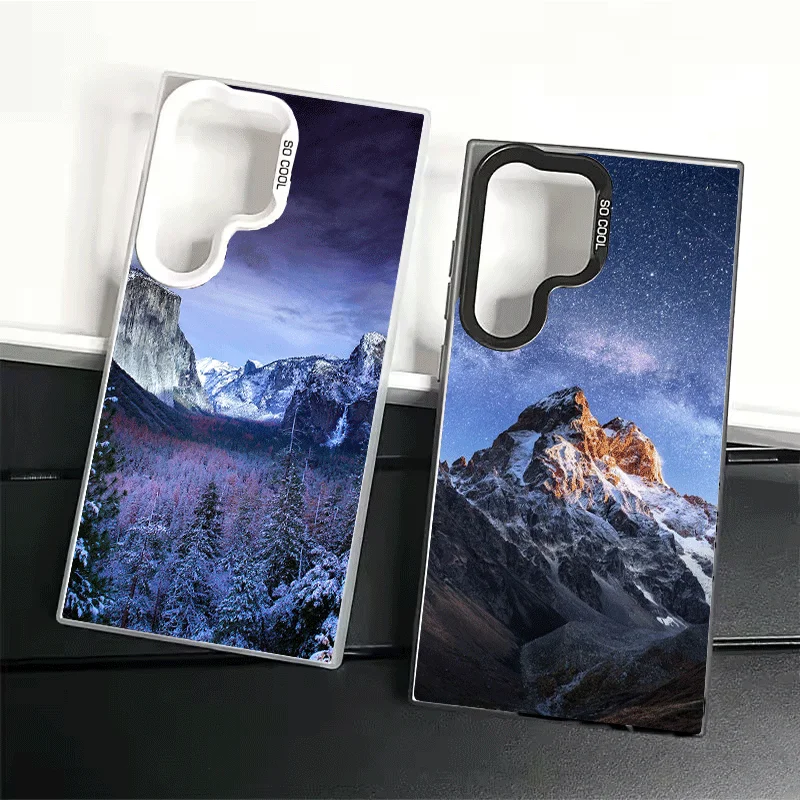 Mountain Peaks Landscape Soft Phone Case for Samsung Galaxy S24 S25 FE S26 Edge S23 Ultra S22 Plus S21 + Shockproof Cover Back S