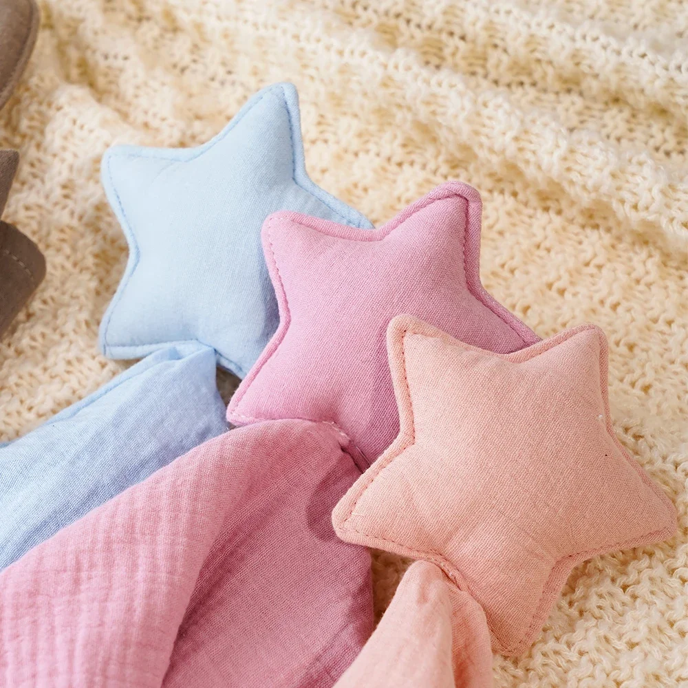 Star Soothing Towel Baby Pure Cotton Fashionable and Individualistic Small Blanket Baby Sleeping Companion Doll Saliva Towel New