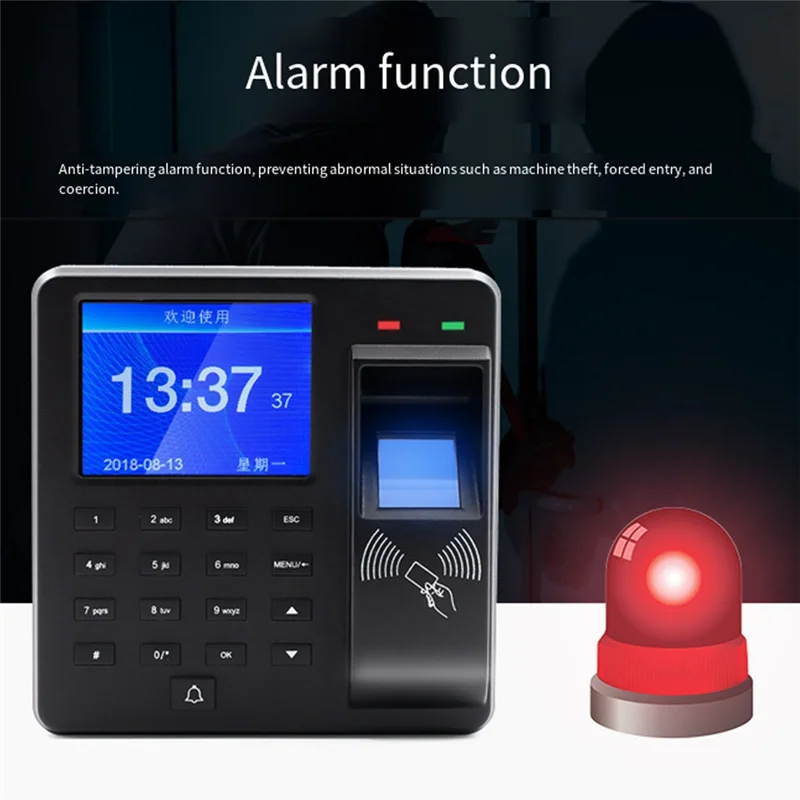 

【Hot-Sell】125Khz RFID Time Attendance Clock Recorder Biometric Fingerprint Check In Recognition Door Access Control