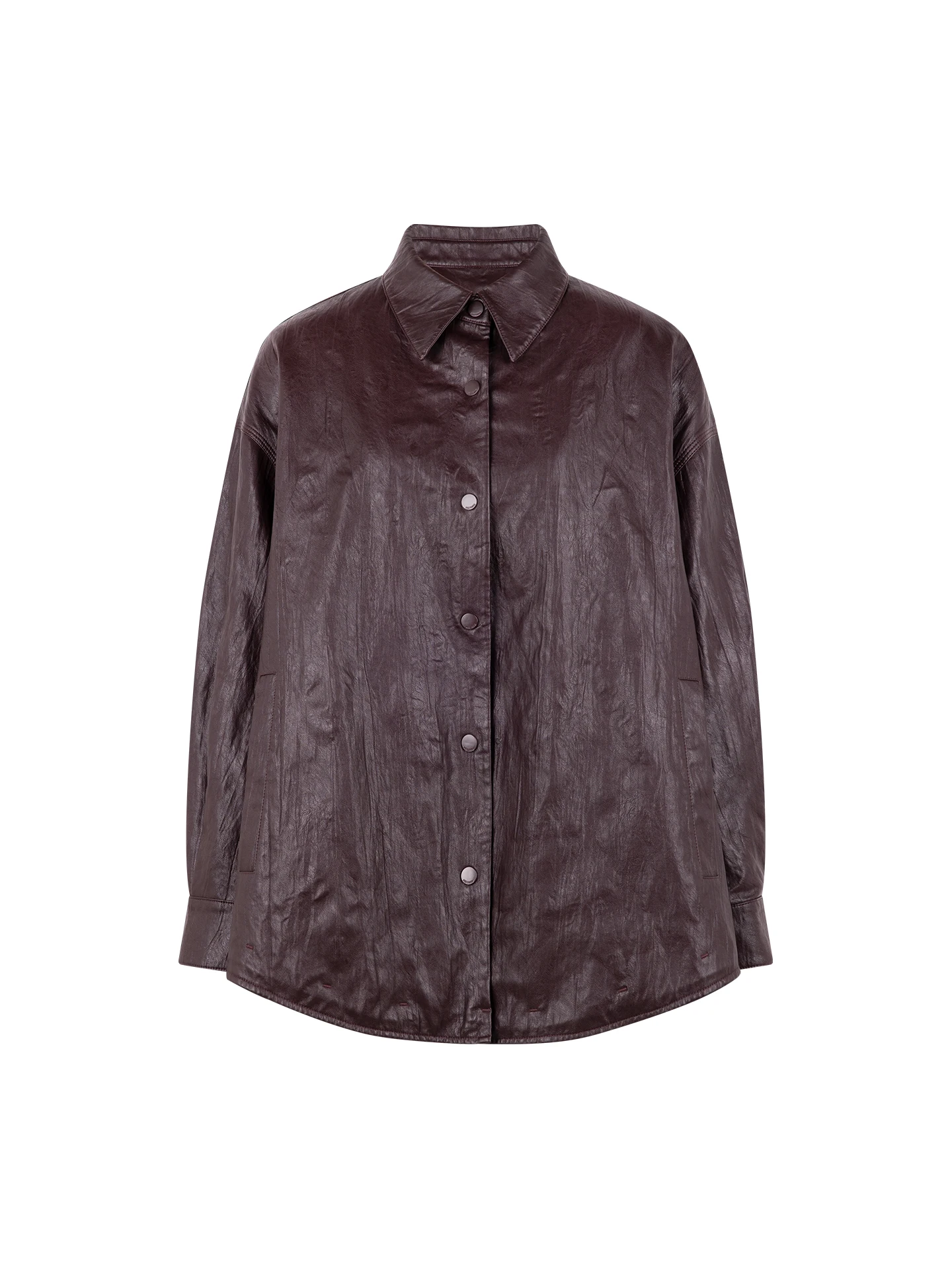 เสื้อโค้ทหนังโปรตีน MeiYang รุ่น Blossom Pleat ทรงหลวม แขนยาว สไตล์ลำลอง สำหรับวัยรุ่น แฟชั่นฤดูหนาว