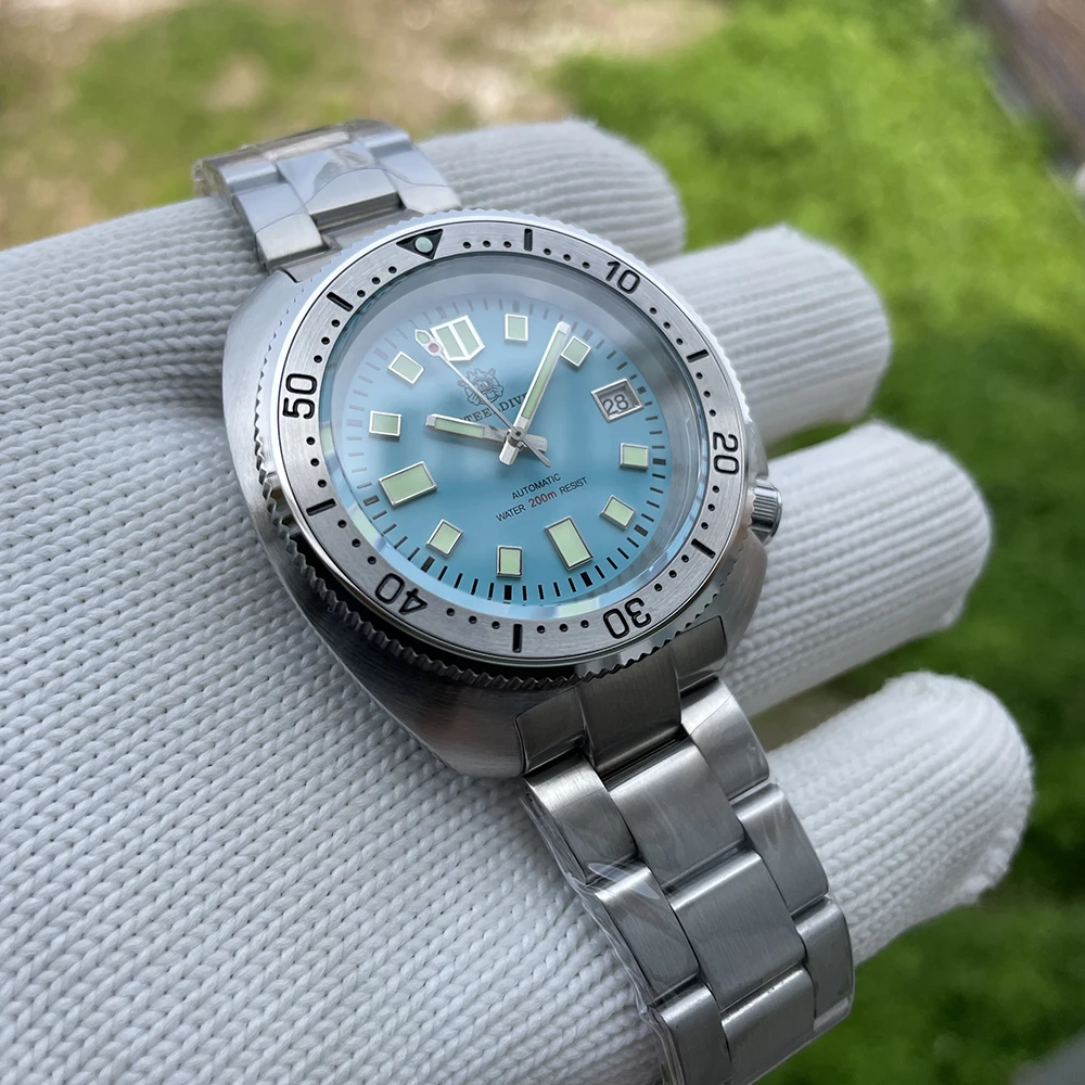 STEELDIVE Men Diver Watch Turtle Automatic Watch Mechanical Wristwatch 20ATM Waterproof  C3 Luminous Sapphire NH35 Steel Bezel
