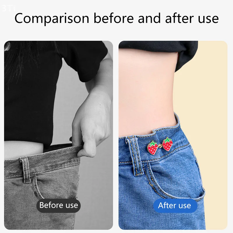 1 Paia Durevole Sostituzione Bottoni Jeans Kit di Riparazione Fragola/Rana/Fungo Bottone In Metallo Senza Cucito Pantaloni Riutilizzabili Spille Jeans