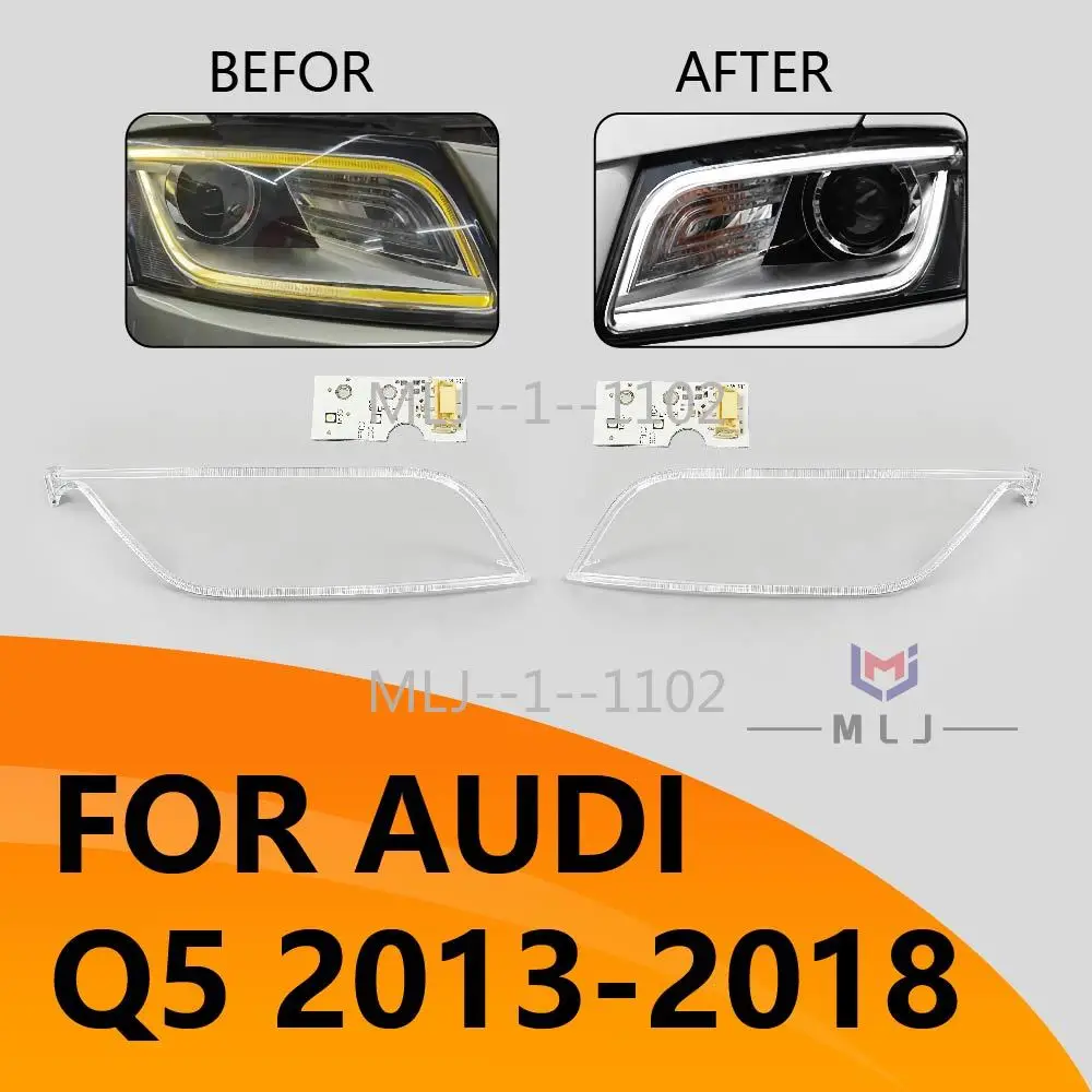 

Для AUDI Q5 2013-2018 Автомобильная фара DRL Трубка Свет Акриловая трубка Светодиодный чип дневных ходовых огней Направляющая Ангельские глазки доска белая
