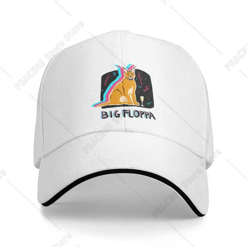 Punk Aesthetic Big Floppa Baseball Cap for Women Men Breathable Glitch Caracal Cat Dad Hat Sports