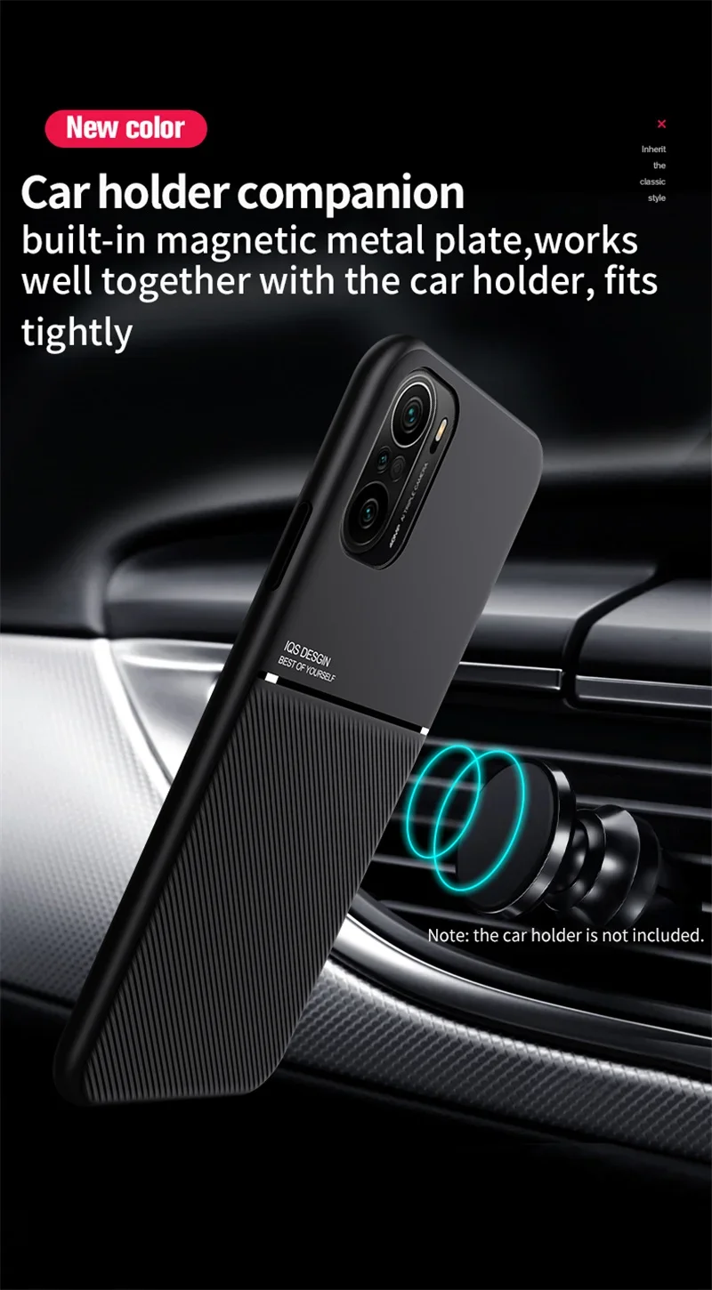 For Xiaomi Poco F3 Case Car Magnetic Holder Leather Plate Back Cover For Pocophone Little Poco F3 F 3 PocoF3 F3poco Phone Cases