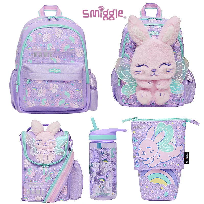 Smiggle Angel Rabbit Backpack Primary School Cartoon Backpack Junior Backpack Outdoor Leisure Bagfor School Start Gifts