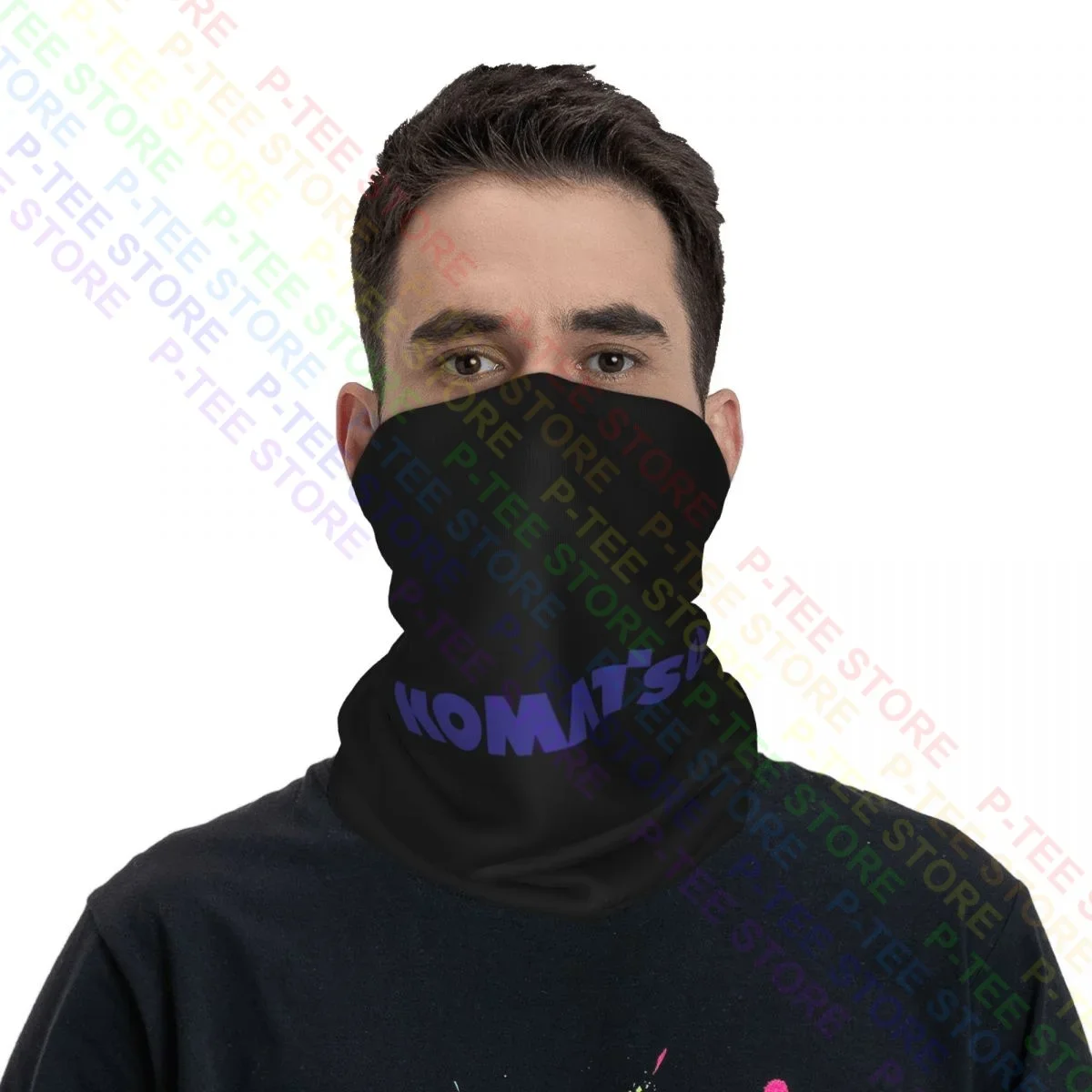 Komatsu Tractor Logo Embleem Auto Moto Halsbeenkap Bandana Sjaal Gezichtsmasker Sport Winddicht Buitensporten