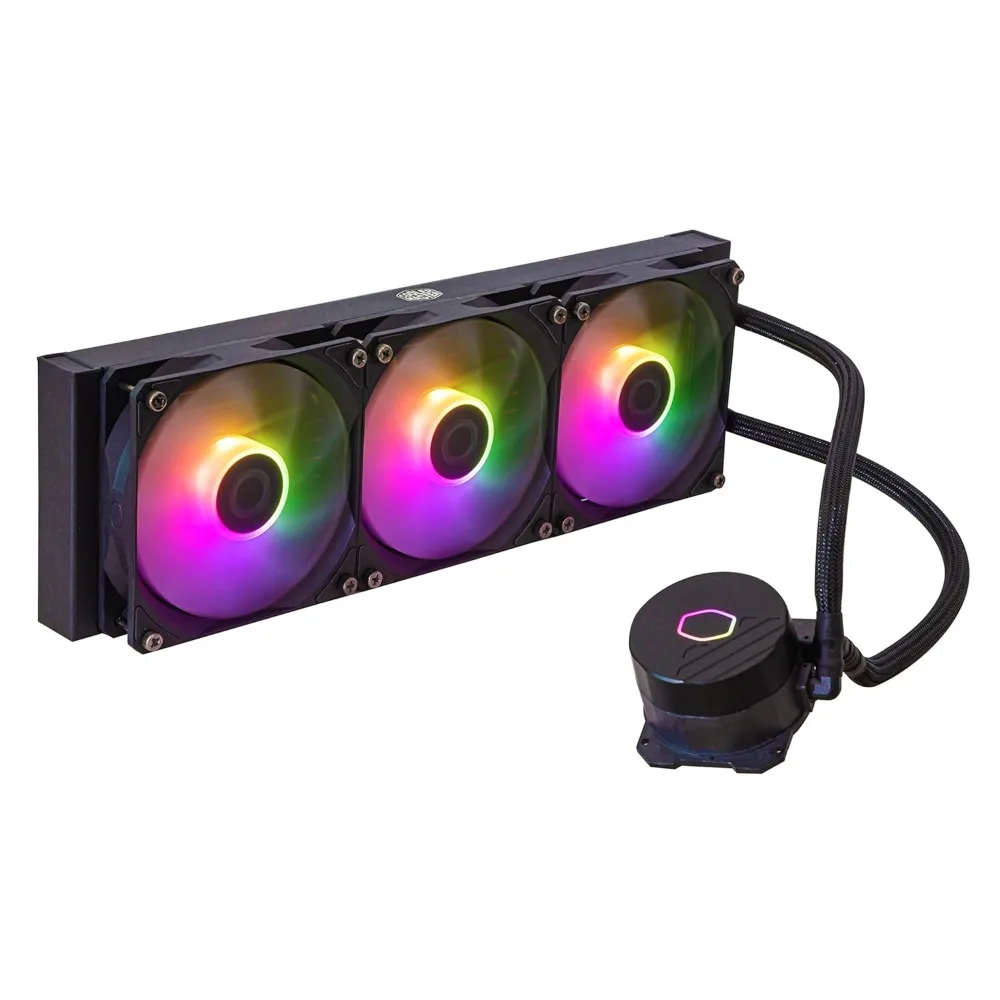 مبرد سائل Cooler MasterLiquid 360L Core RGB CPU مع مضخة مزدوجة الغرفة، مشعاع محسن، ومراوح RGB مقاس 120 مم