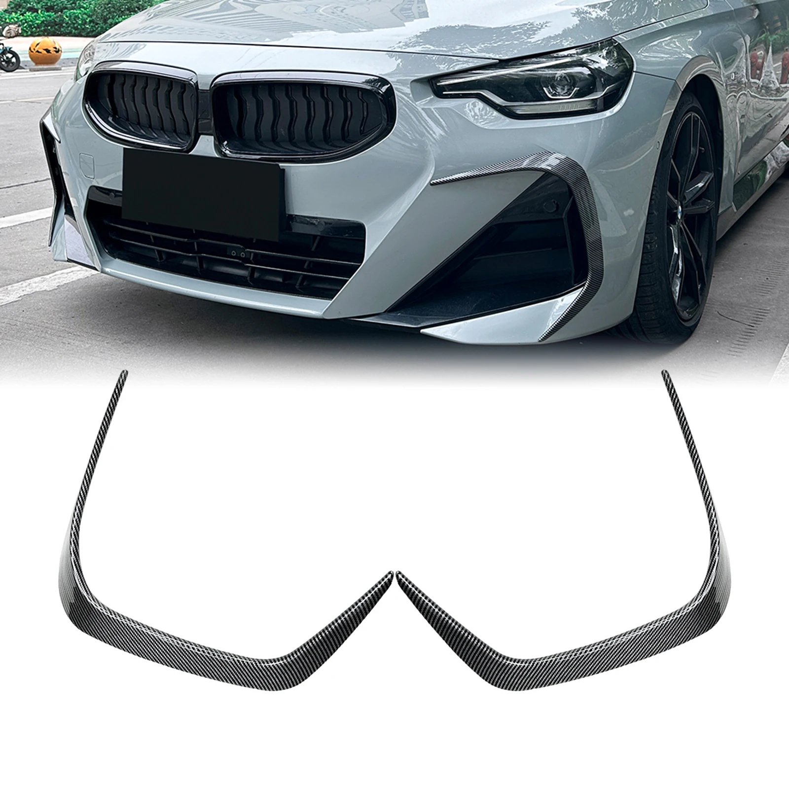 Для BMW 2 серии G42 Coupe 220i 230i M240i 2-дверный M Sport 2022-2025 Передний бампер Боковая накладка на вентиляционное отверстие Противотуманная фара Крышка Рамка Canard