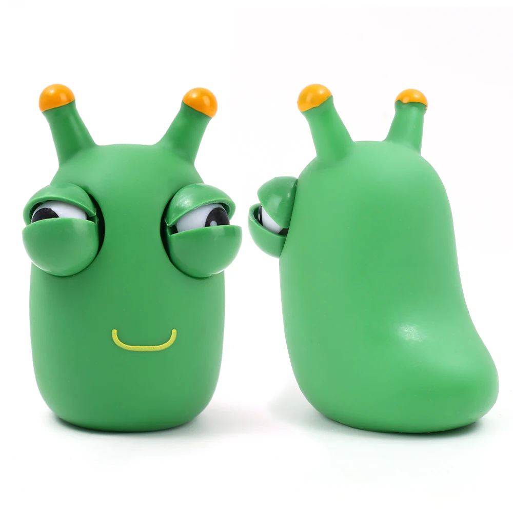 1-5Pcs Grass Worm Pinch Toy Green Squeeze Toy Stress Reliever Anti-stress Toys Gift for Kids Adults Halloween Christmas Gifts