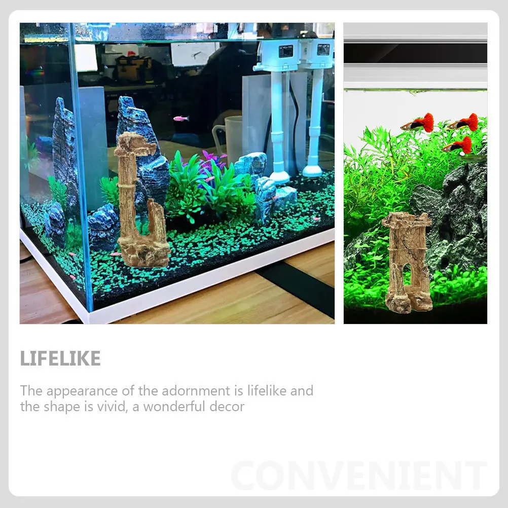 

Vintage Roman Column Ruin Resin Aquarium Ornaments Lifelike Fish Tank Decoration Durable Sturdy Long Time Adornment