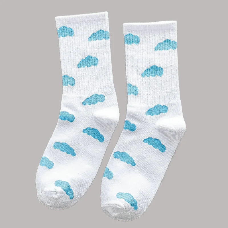 3/6 Pairs Sweat-absorbent Breathable Short Cotton 2024 New Spring and Autumn Socks Cloud Women's Socks Women's Mid-tube Socks