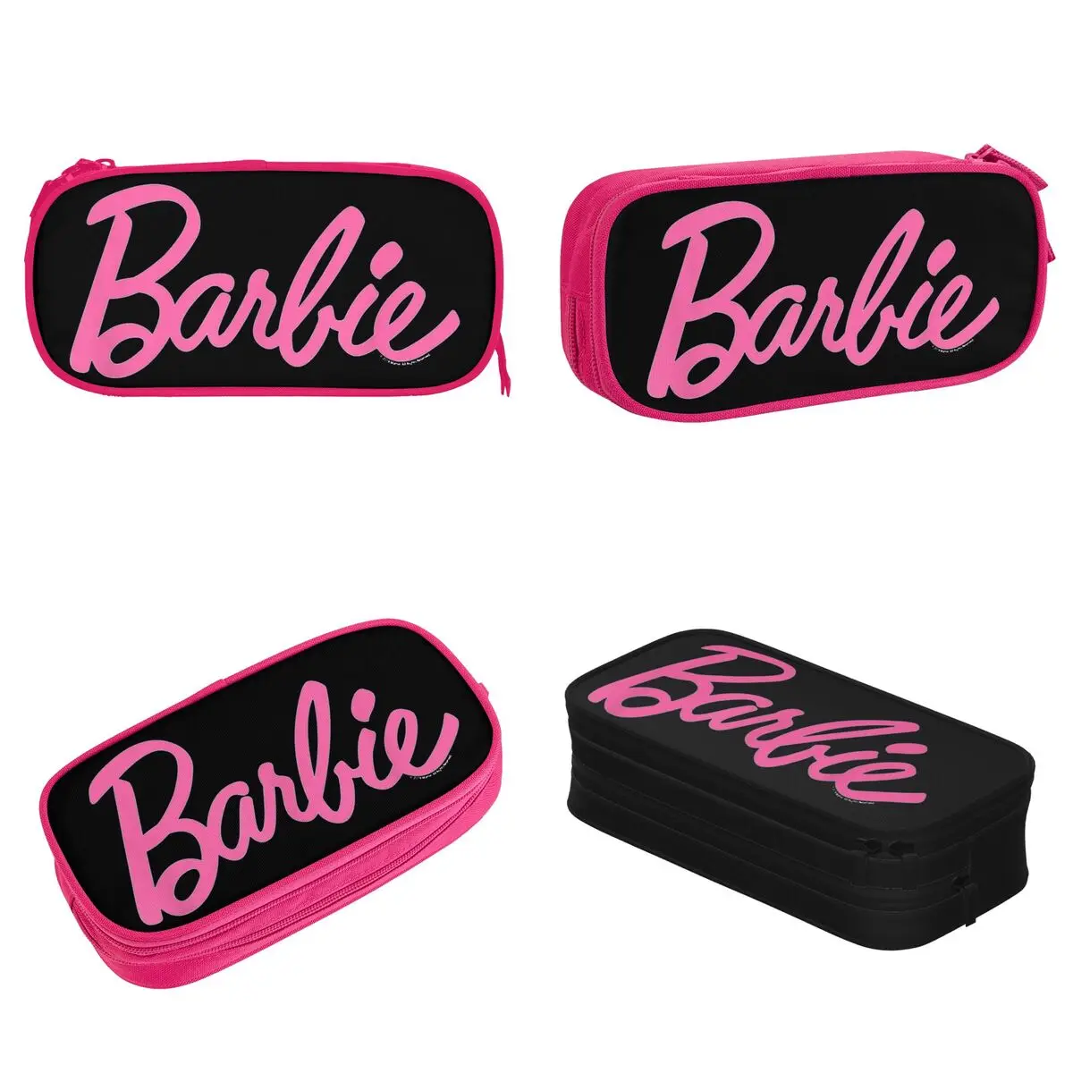 Imagem -02 - Pink Barbi Lápis Case para Meninas e Meninos Barbie Lápis Pen Holder Bolsa de Grande Capacidade Material Escolar Papelaria Presentes