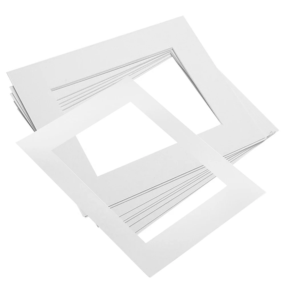 

25pcs Inch White Picture Mats 10 Inch Picture Mats Bevel Cut For 6X8 Photo 8X10 Frame Craft Art Display Home Decor