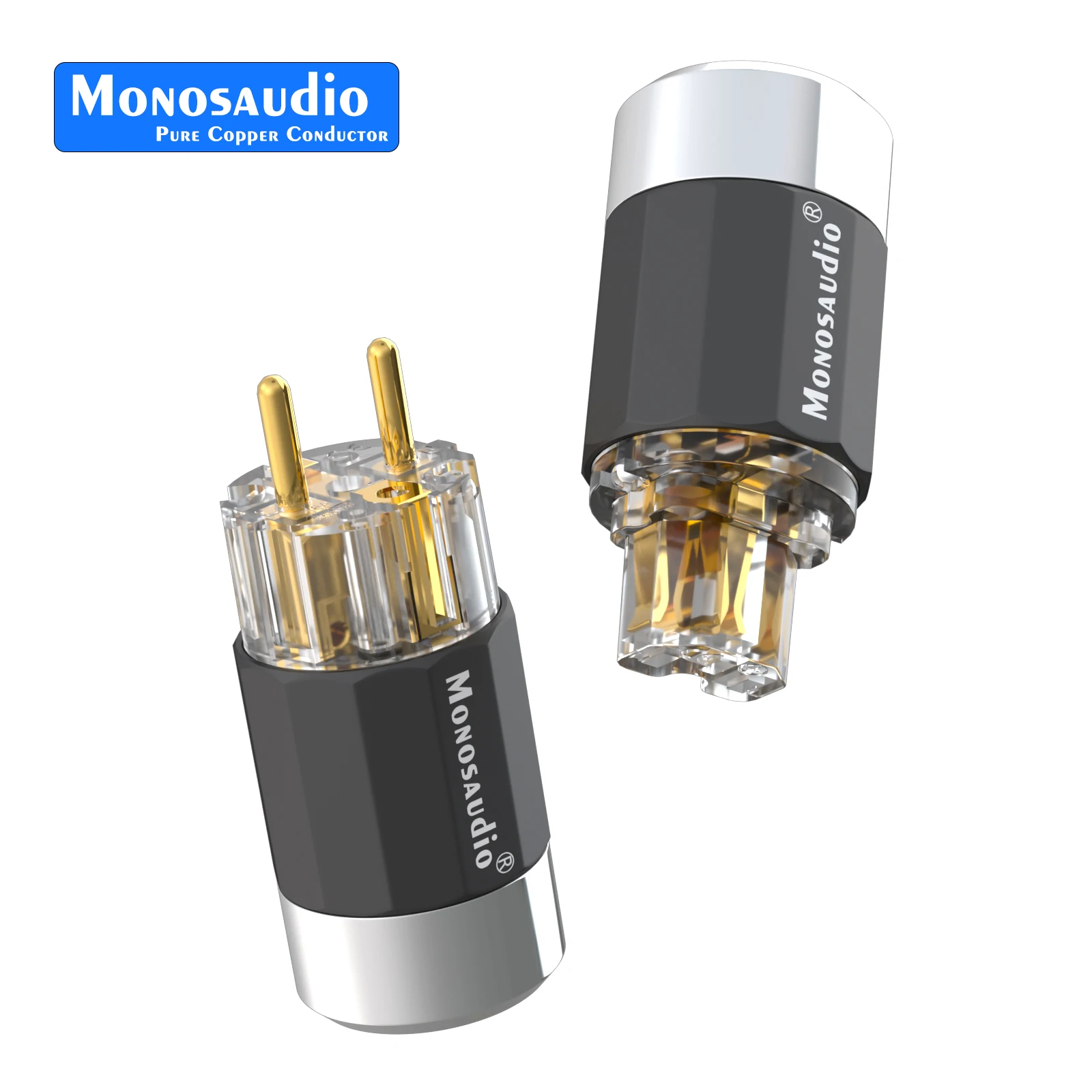 Monosaudio EMF109 الاتحاد الأوروبي/الولايات المتحدة قابس طاقة 99.99% النحاس النقي الذهب/الروديوم مطلي C15/13 موصل الطاقة لكابل الطاقة HIFI