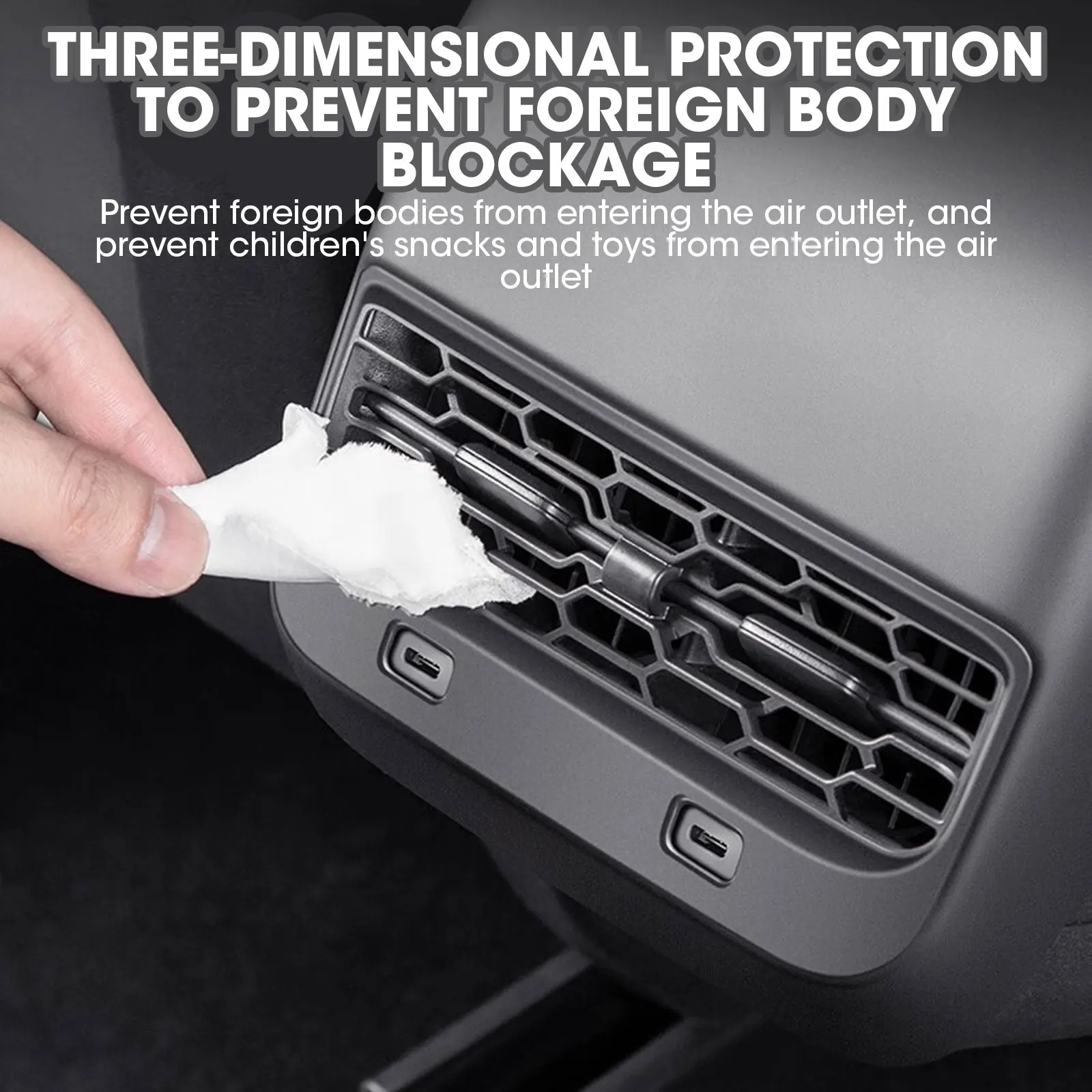 

For Tesla Model Y Model 3 Rear Center Console Air Outlet Cover Model 3 Vent Outlet Dust Cover Car Styling Interior Accessories