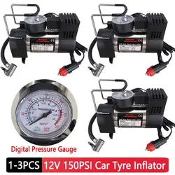 1-3Pcs 12V 150PSI Heavy Duty Car Tyre Inflator with Digital Pressure Gauge Metal Car Tire Inflatable Pump Air Compressor 30L/Min