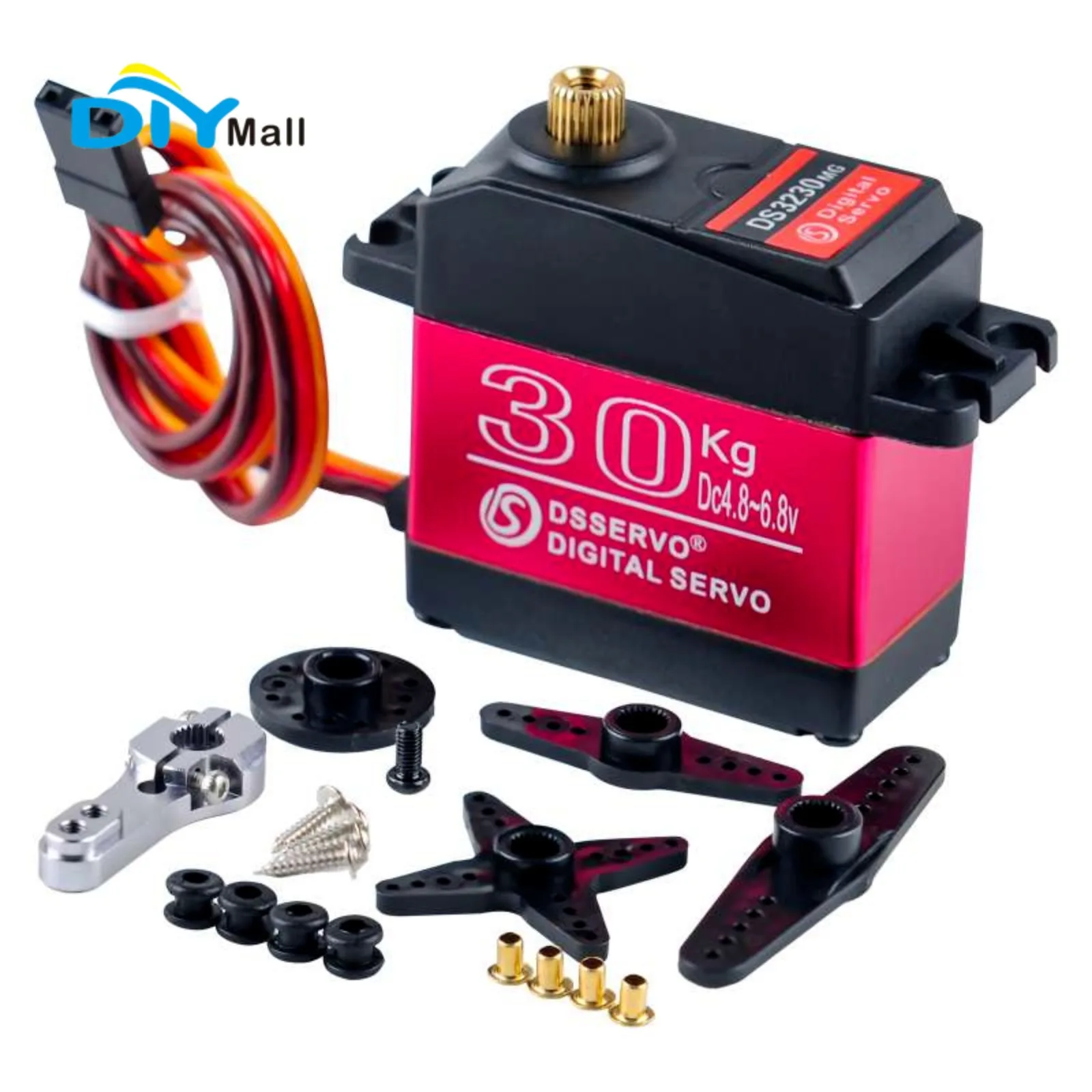 DS3230 30KG High Torque Digital Servo 6.8V 180/270 Degree Waterproof with 25T Metal Arm for RC Hobby Enthusiasts