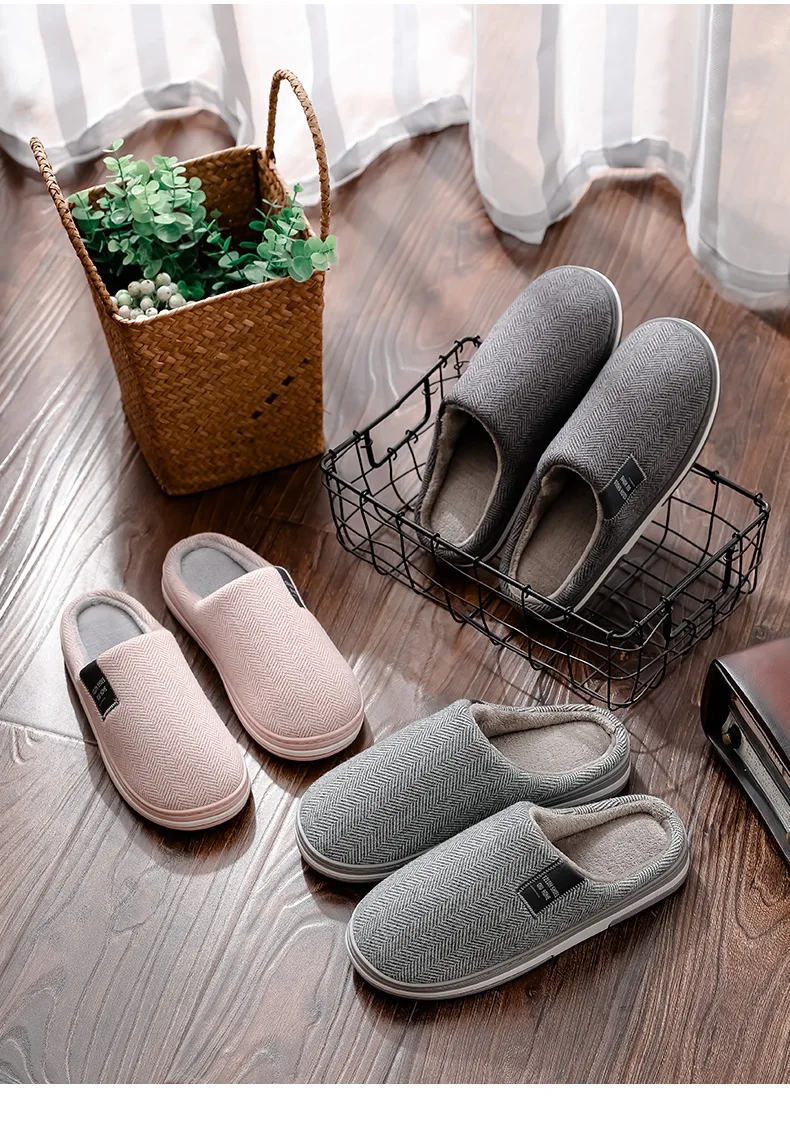 Herren Winter-Hausschuhe mit geschlossener Zehenpartie, flauschigem Fleecefutter, warm, zum Hineinschlüpfen, rutschfest, dicke Sohle, gemütliche Schuhe für Damen und Senioren – Detail 8