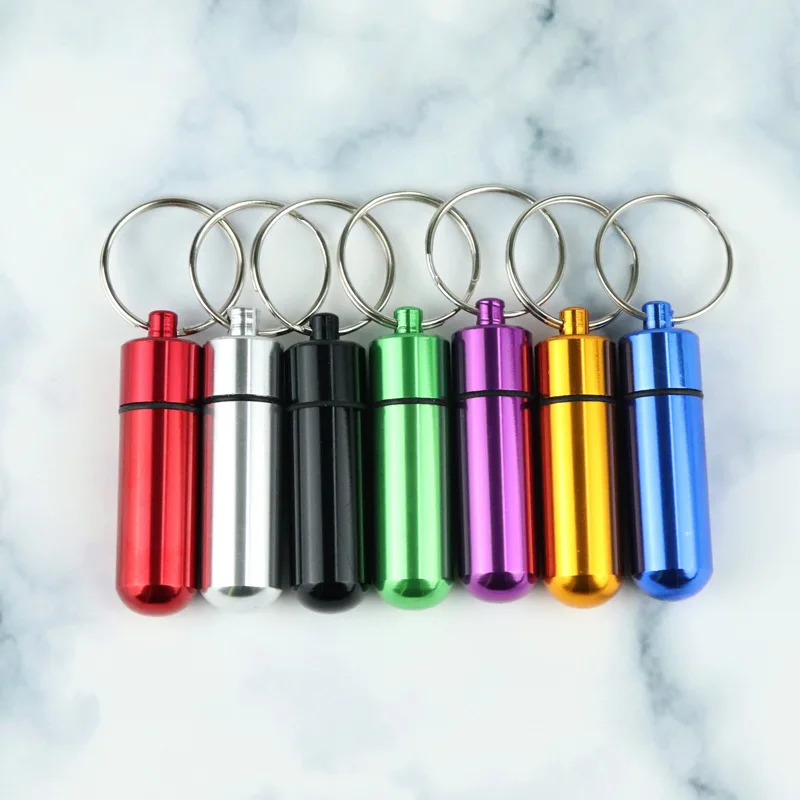 200PCS Travel Essentials Good quality Micro Pill box Cache Container Geocache Geocaching Key rings keychain holder vial