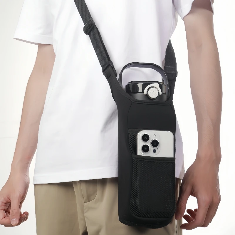 

Большой уличный портативный изолированный чехол для бутылки с водой, держатель для чашки, защитный чехол, водонепроницаемый ремешок для переноски, защита от падения