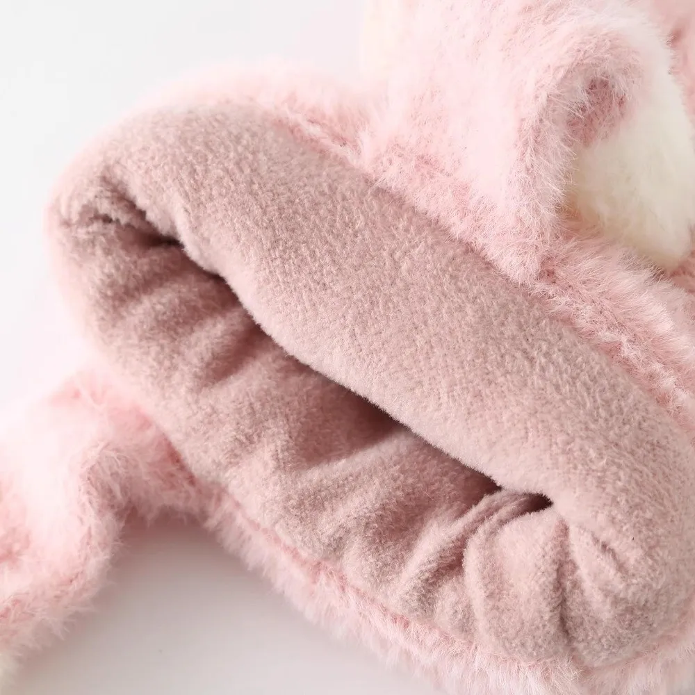 New Animal Children's Scarf Hat Thickened Windproof Ear Protection Pullover Cap Warm Bear Knitted Face Mask Cold Weather