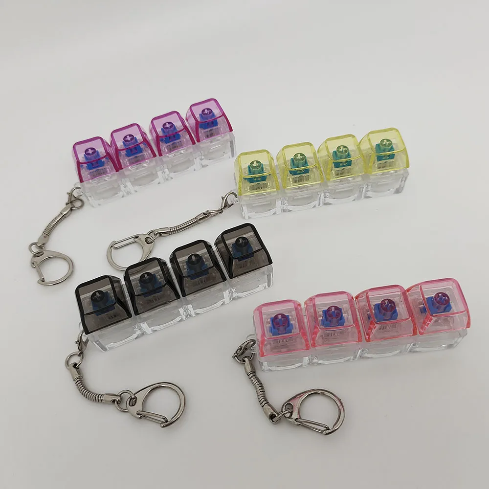 Fingertip Press To Decompress Toy Transparent Keycap Keyring Keychain Mobile Phone Backpack Pendant Game Novelty Pop Fidget Toy