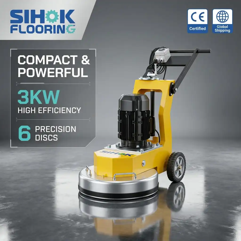 SHCG-450 Concrete Floor Grinder 3KW 450mm 6-Disc Industrial Floor Polishing Machine For Terrazzo And Marble