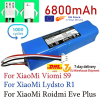 100% New Original For XiaoMi Viomi S9 Lydsto R1 Roidmi Eve Plus Robot Vacuum Cleaner Battery Pack with Capacity 6800mAh
