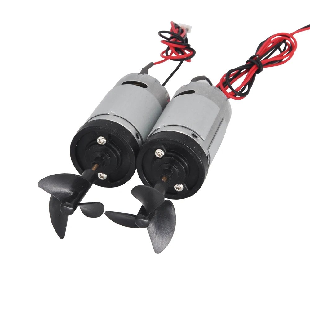 Propulsor submarino 7,4 V 8,4 V 390 Motor de barco incorporado con junta impermeable hélice de 3 aspas para cebo de pesca de barco RC