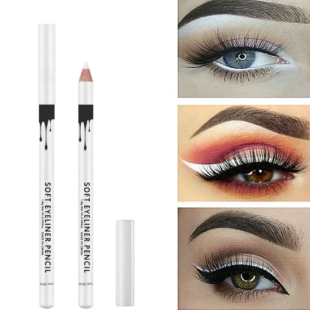 1PC New White Eyeliner Makeup Lasting Smooth Easy To Wear Eyes Brightener Waterproof Fashion Eyes Liner Pencils Eye Makeup Tools