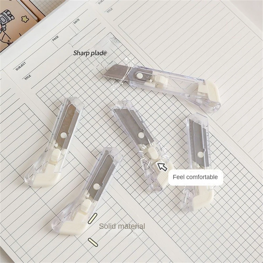 Couteau utilitaire transparent portable, coupe-boîte pointu, ouvre-enveloppe, coupe-papier de bureau, couteau d'art, école, fourniture scolaire, 1 pièce