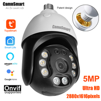 Camnsmart Tuya 5MP Alexa Wifi Bulb Camera E27 Google Home Wireless CCTV Outdoor Video Surveillance  Security Support Onvif NVR