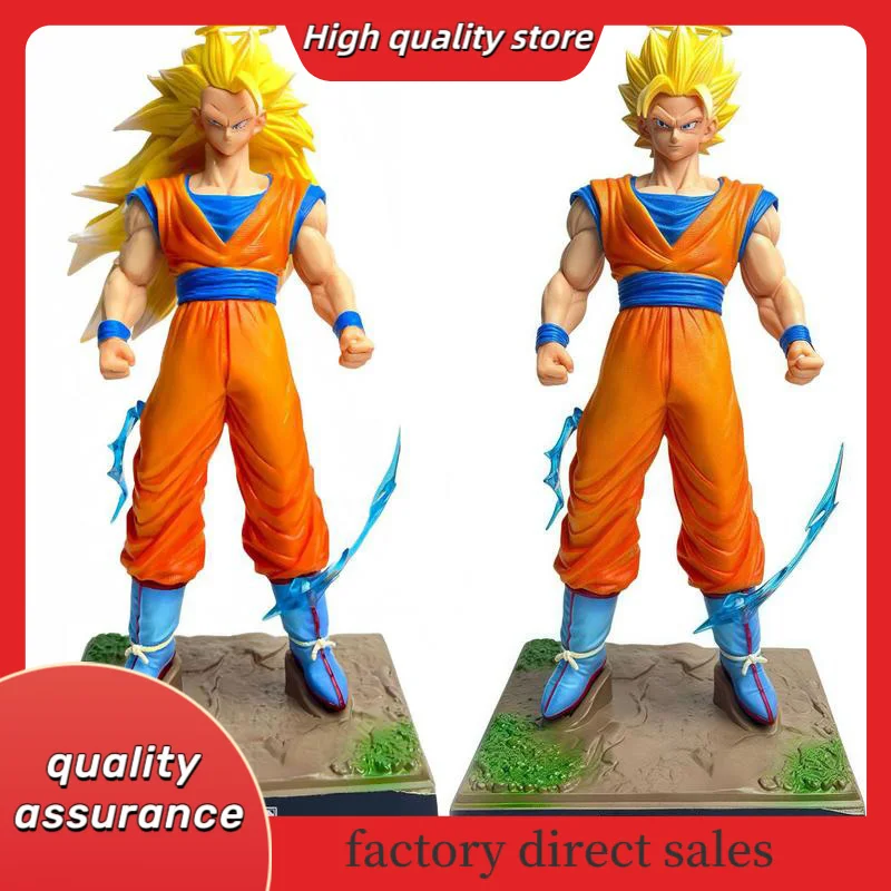 

Super Three Goku Double Headed Handmade approximately 27cm height made PVC material trendy home decoration toy gift for boys