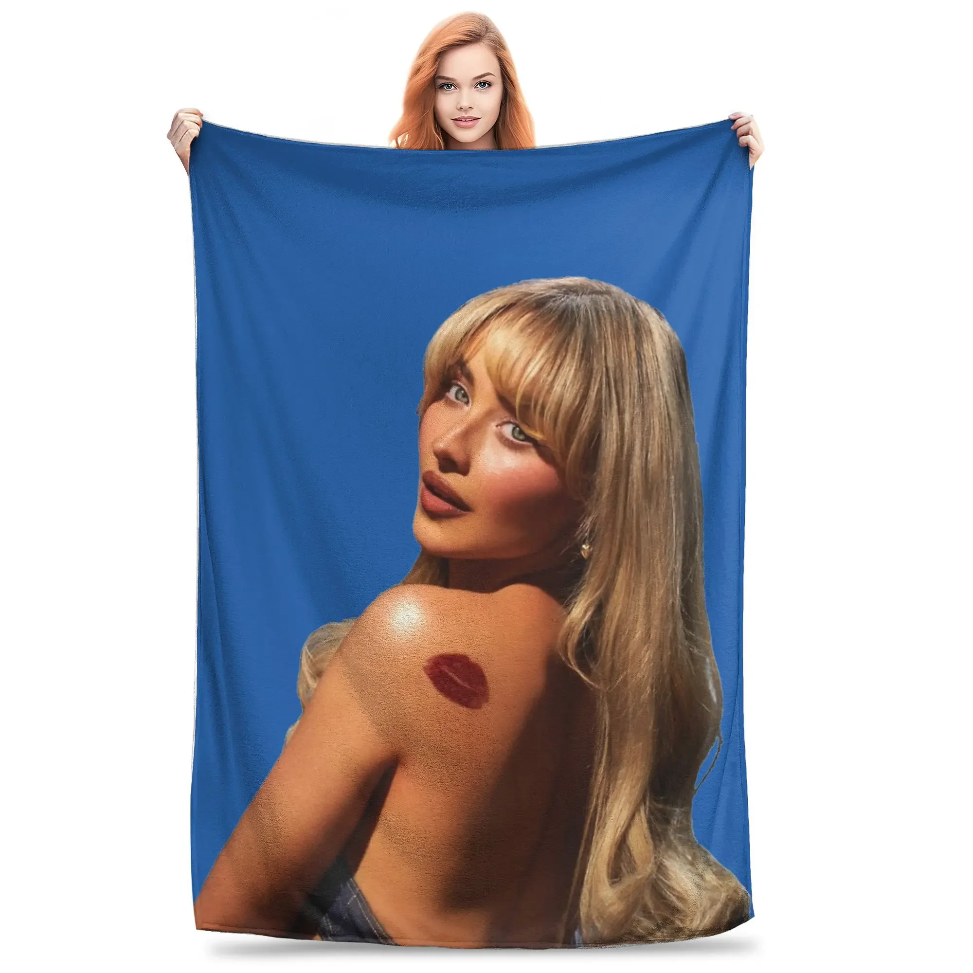 Super Soft Sabrina Carpenter Short N' Sweet Tour Throw Blanket Premium Fleece Flannel Lightweight  Bed Blanket All Season Use