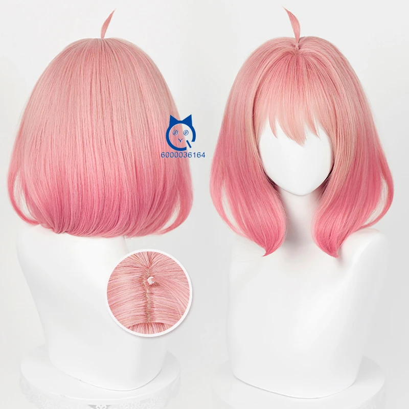 Anya Forger Cosplay Wig for Spy X Family Cosplay Fashion Pink Bob Wig High Heat Resistant Synthetic Hair for Halloween Comic Con