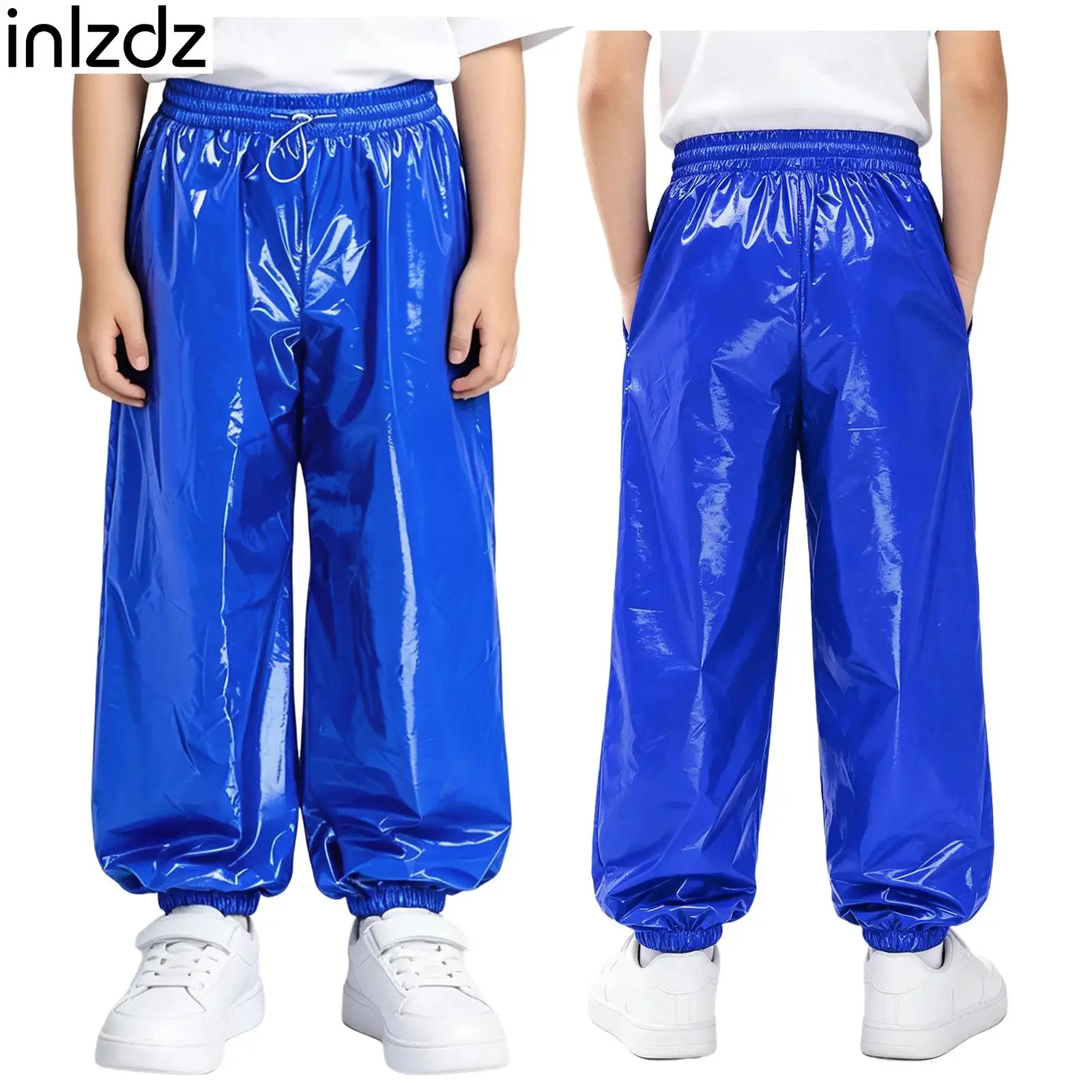 Child Boys Water Resistant Jogger Pants Elastic Drawstring Waistband Trouser with Pockets for Outdoor Cycling Workout Daily Wear