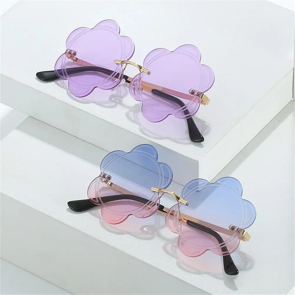 

Beach Flower Sunnies Rimless Snowflakes Shades Fashion Sun Glasses Photo Glasses Flower Lens Sunglasses