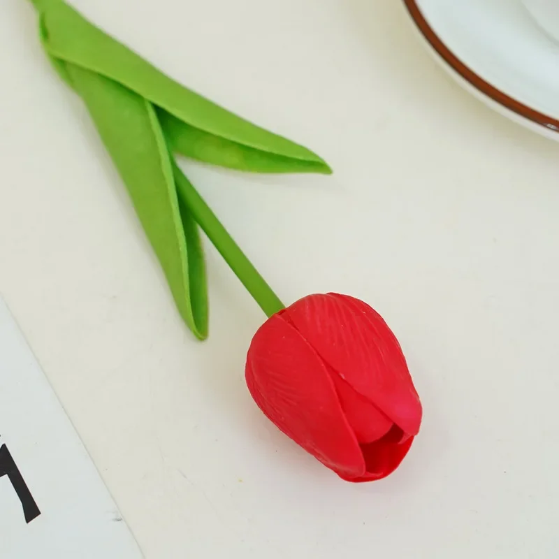 5PCS Artificial Flowers PU Mini Tulip Home Decoration Wedding Decoration Handheld Flowers Photography Props Silk Flowers