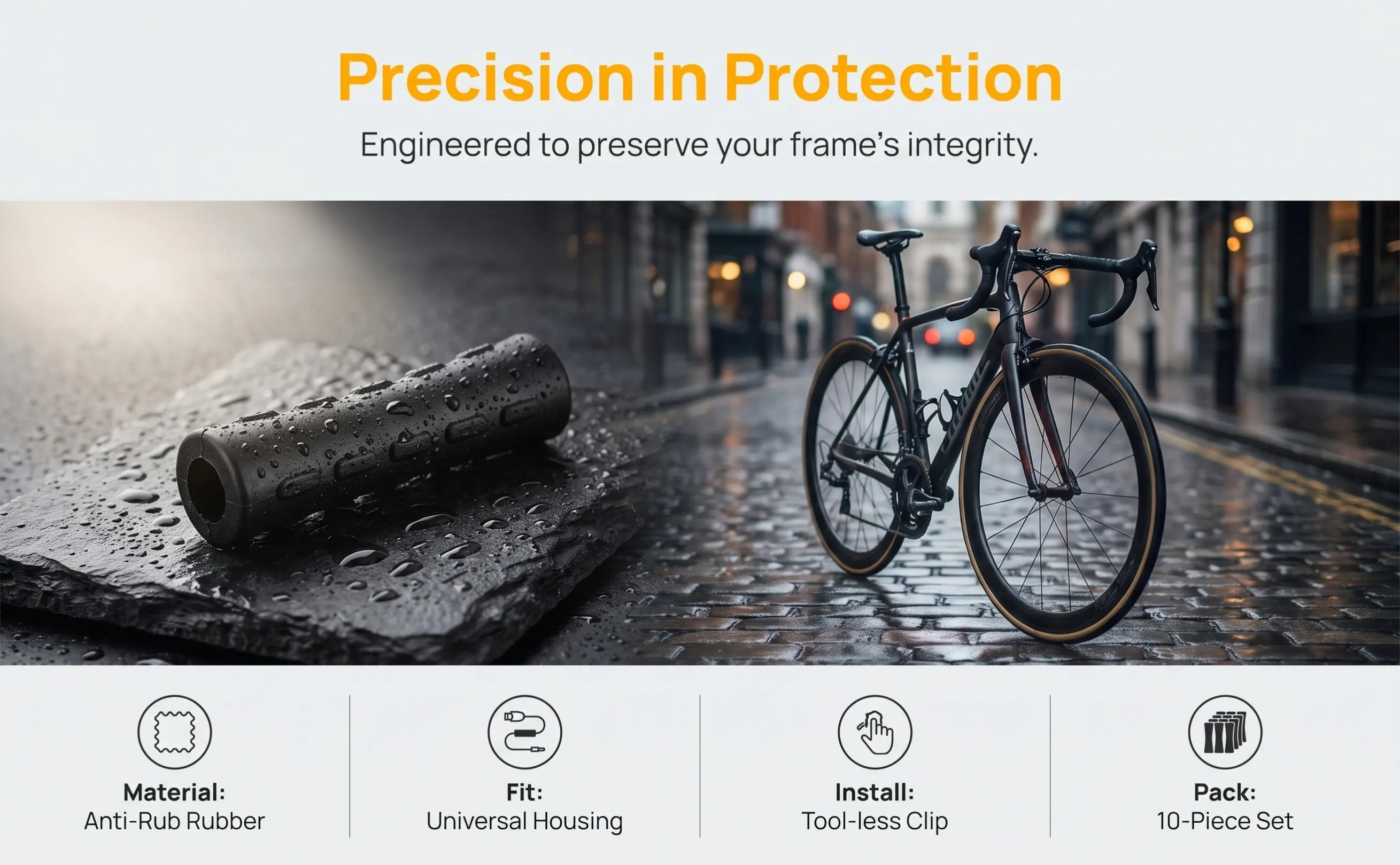 10Pcs Bike Tube Protective Sleeve High Durability Plastic Cover for Brake Cable Line Protection Cycling Line Protector