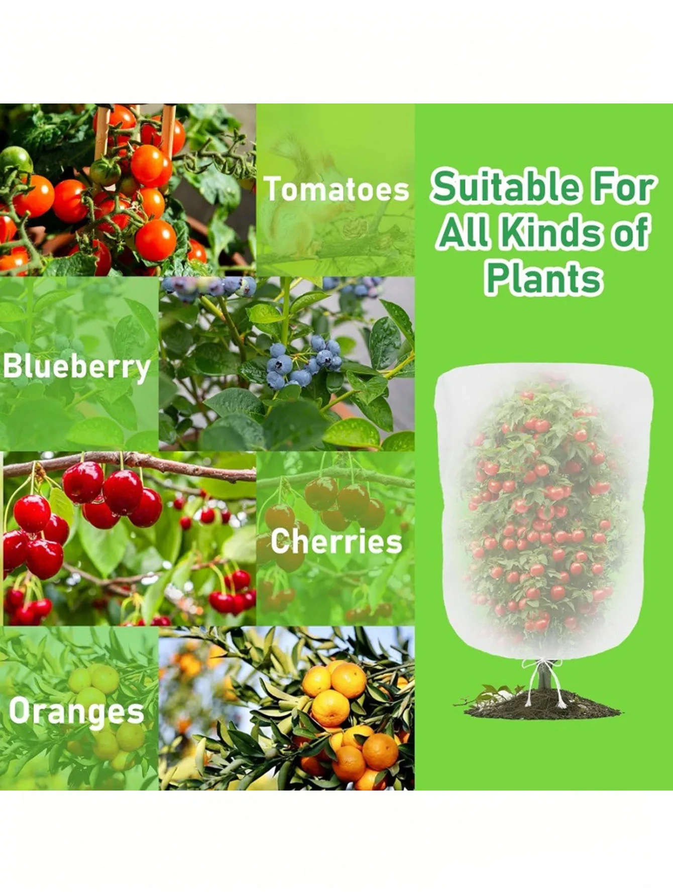 Durable Plant Protection Net for Fruits, Veggies and Trees. Shields Strawberries, Grapes from Birds and Pests with Sturdy, Long-