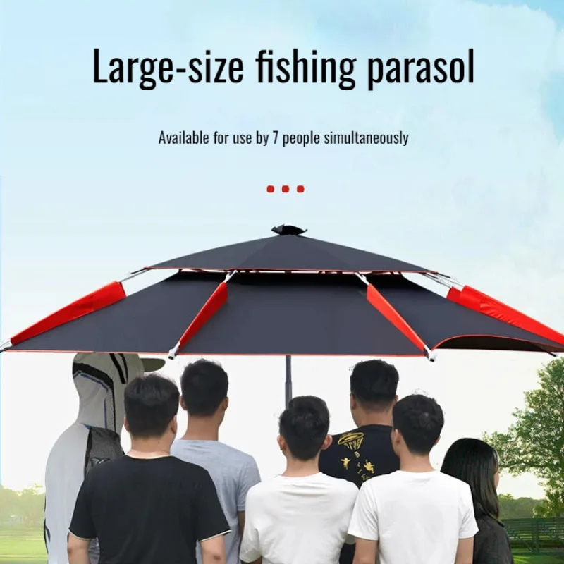 Outdoor fishing parasol special large fishing umbrella universal high-end new black glue sunscreen parasol fishing crutch