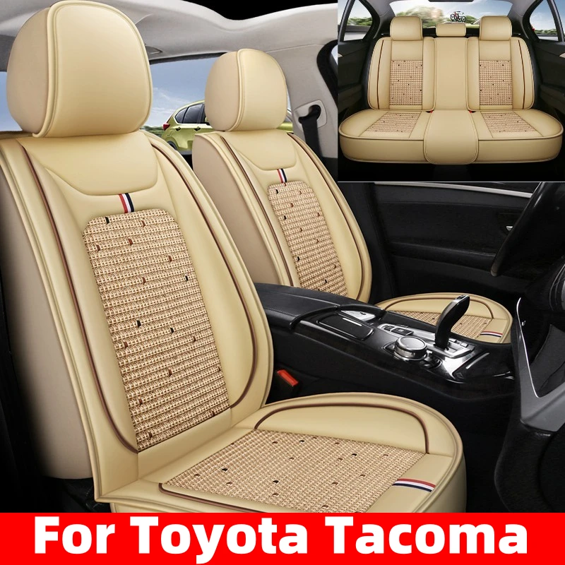 

FOR Toyota Tacoma Car seat cover high-quality PU leather ice silk splicing front and rear row full-wrap seat cover four seasons