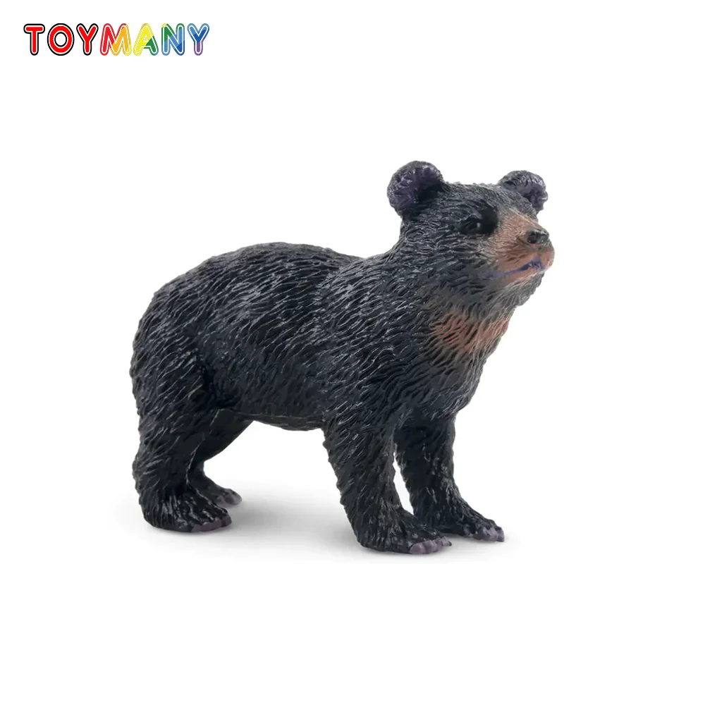 Toymany Simulation Black Bear Cub Wildlife Animal Animal Model Toy Mini Figures Dolls Action Figurines Toys Children Gift